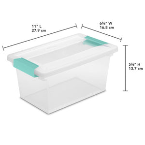 Sterilite Plastic Medium Clip Storage Box Container with Latching Lid, 4 Pack