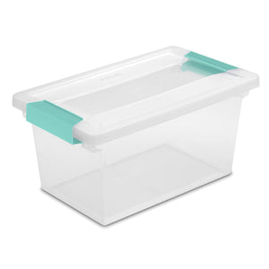 Sterilite Plastic Medium Clip Storage Box Container with Latching Lid, 4 Pack