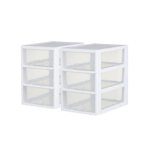 Sterilite 6Qt Stacking Storage Drawer, Plastic Home Organizer Bin, Clear, 6 Pack