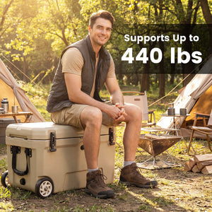 52 Quart Portable Hard Cooler with 6-Day Ice Retention and Wheels