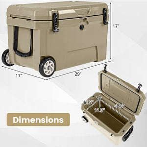 52 Quart Portable Hard Cooler with 6-Day Ice Retention and Wheels