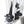 Set of 2 Black Fabric Gnomes with 'Boo' Banner