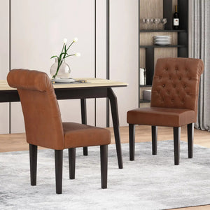 Broxton Tuft Dining Rolltop Chairs With Button Tufted Backrest (Set of 2)