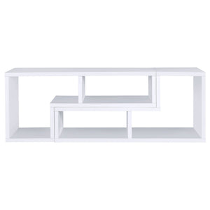 Convertable L-Shaped Bookcase With Open Shelves - White