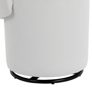 Barrel Chair With Built In Storage, 360° Swivel - Beige