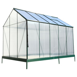 Polycarbonate house, Heavy Duty Outdoor Aluminum Walk-In House Kit With Rain Gutter, Vent And Door For Backyard Garden