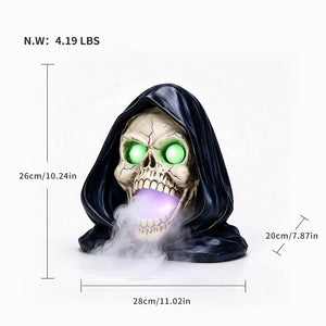 Halloween Grim Reaper Skull Statue with LED Light