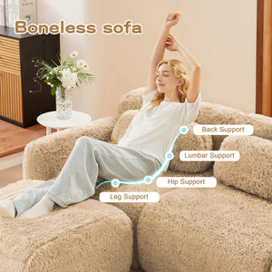 L-Shaped Soft And Fluffy Modular Sectional Sofa