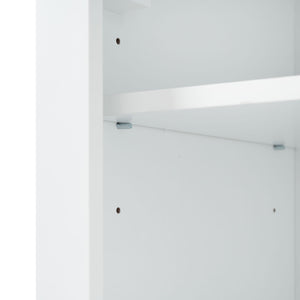Freestanding Bathroom Vanity Tall With Damping Hinge Doors, Adjustable Shelves - White