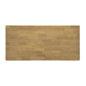 Natural Rubber Wood Dining Table with Rattan Accents