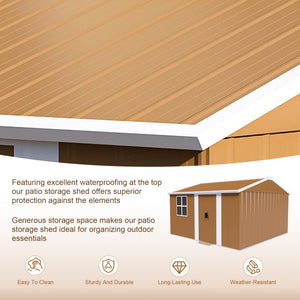12x10 FT Heavy-Duty Metal Storage Shed with Lockable Door & Ventilation