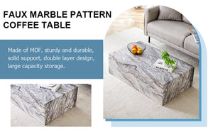 Elegant Grey Stone Pattern Coffee Table