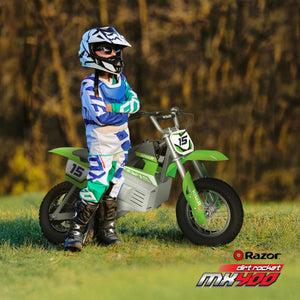Razor MX400 Dirt Rocket 24V Electric Toy Motocross Motorcycle Dirt Bike, Green - TRAPSKI