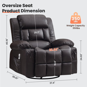 360° Swivel Rocker Recliner for Adults