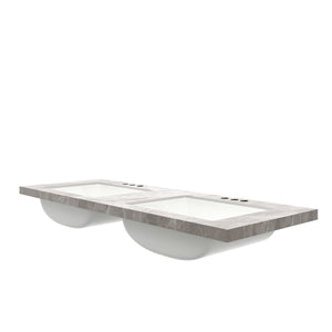 60" Elio Bathroom Undermount Ceramic Sink Vanity Top