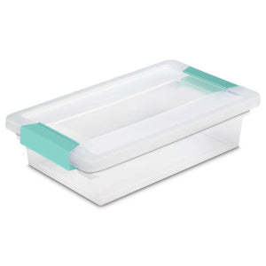 Sterilite Small Clip Box Clear Storage Bin with Latching Lid, 6-Pack