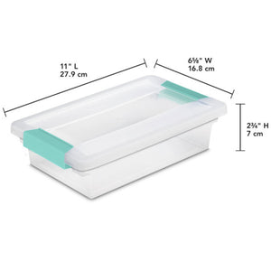Sterilite Small Clip Box Clear Storage Tote Container with Latching Lid, 24 Pack