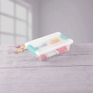Sterilite Small Clip Box Clear Storage Bin with Latching Lid, 6-Pack