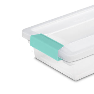 Sterilite Small Clip Box Clear Storage Tote Container with Latching Lid, 30 Pack