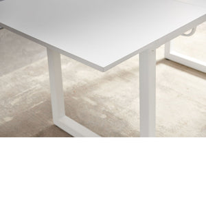 Square Extendable Dining Table With Metal Leg, Modern Space Saving Kitchen Table For Living Room