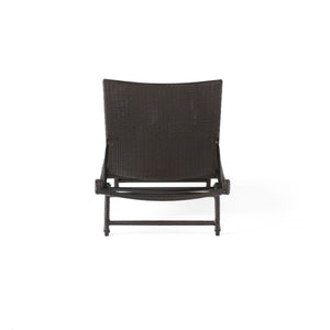 Kauai Modern Style PE Wicker Chaise Lounge - Brown Multi