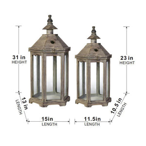 S/2 Graca Polygon Temple Garden Lanterns