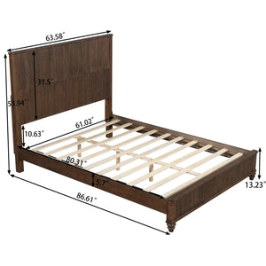 Platform Bed Frame & Tall Headboard