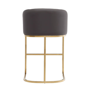 Mid-Century Modern Stool With Steel Base