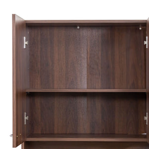 70.87" Tall Wardrobe & Kitchen Cabinet with 6 Doors, Drawer, and Open Shelf