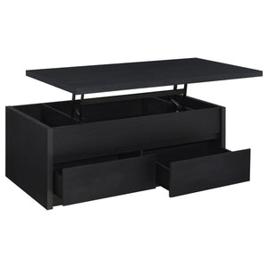 Canyon - Lift Top Table With Dual Drawers Storage Solution - Black