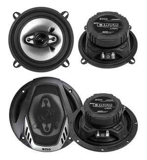 BOSS NX524 5.25" 300W and 6.5" 400W 4 Way Car Audio Coaxial Speaker Set (4 Pack) - TRAPSKI