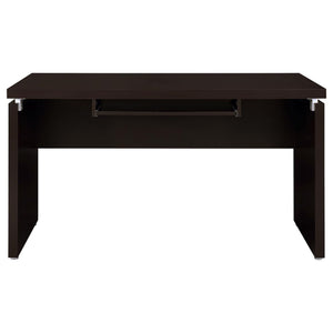 Floating - Top Computer Desk With Pullout Keyboard Shelf - Brown