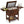 54 Quart Wooden Cooler Cart for Patio Rolling Ice Chest with Shelves-Brown