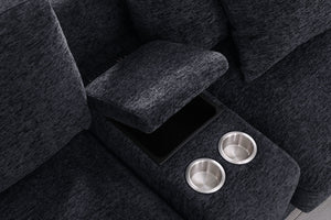Celine - Fabric Corner Sectional Sofa With Right-Facing Chaise, Cupholders, And Charging Ports