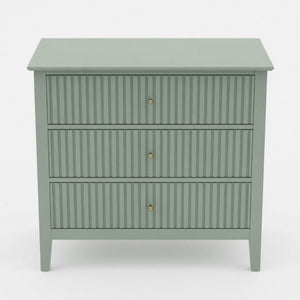 Fluted 3 Drawer Nightstand With Soft Close Slides