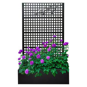 Metal Planter Box with Trellis 70.9in H x 43.3in W x 15.8in D