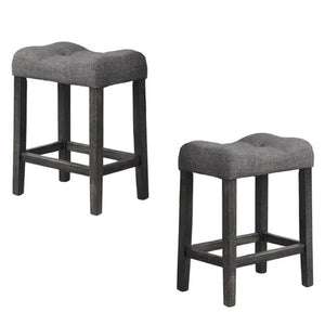 Transitional Counter Dining Set With 4 Tufted Stools