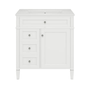 Bathroom Vanity With Top Sink, Modern Bathroom Storage Cabinet With 2 Drawers And A Tip-Out Drawer