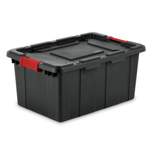 Sterilite 15 Gallon Durable Rugged Industrial Tote with Red Latches, 18 Pack - TRAPSKI