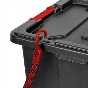 Sterilite 27 Gallon Durable Rugged Industrial Totes with Red Latches, 12 Pack