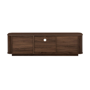 70" TV Stand With Ample Storage, Curved Corners - Dark Brown