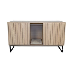 Modern Wooden Cat House with Scratching Mat