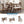 Topmax 6-Piece Wood Counter Height Dining Table Set with Storage Shelf