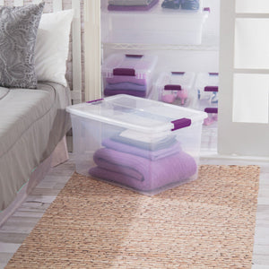 Sterilite 66 Quart ClearView Storage Tote Container with Latching Lid, (18 Pack)