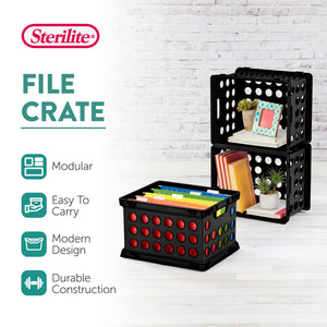 Sterilite Stackable Sturdy Storage Crate Organizer Bins with Handles, 6 Pack