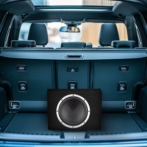 Q Power Shallow Single 12 In Sealed MDF Truck Subwoofer Enclosure Box, Charcoal - TRAPSKI