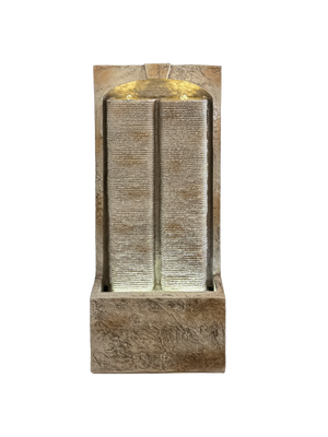 39 Inch Outdoor Water Fountain with Pump and LED Lights
