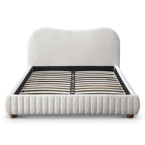 Norme - Queen Size Upholstered Low Profile Platform Bed - Cream