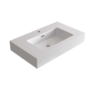 Glossy White Integrated Solid Surface Basin