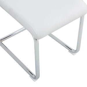 Modern Dining Chairs With Padded Seat, Metal Legs